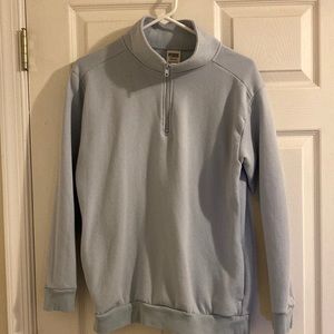 PINK Light Blue Half Zip Sweatshirt with pockets Size S